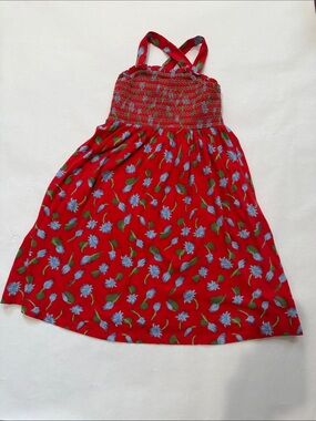 Crewcuts Sundress Red with Blue Flowers
